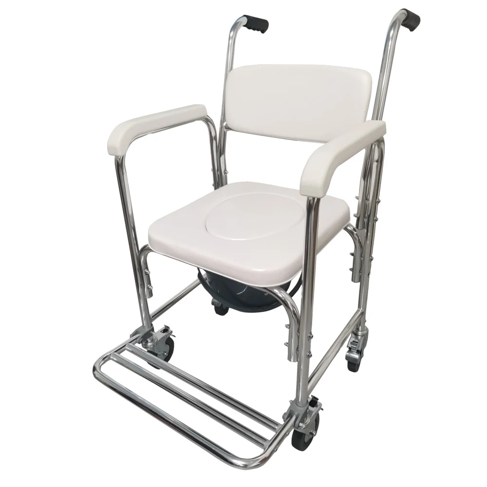 Silla Comfort de Aluminio con Inodoro y Ruedas