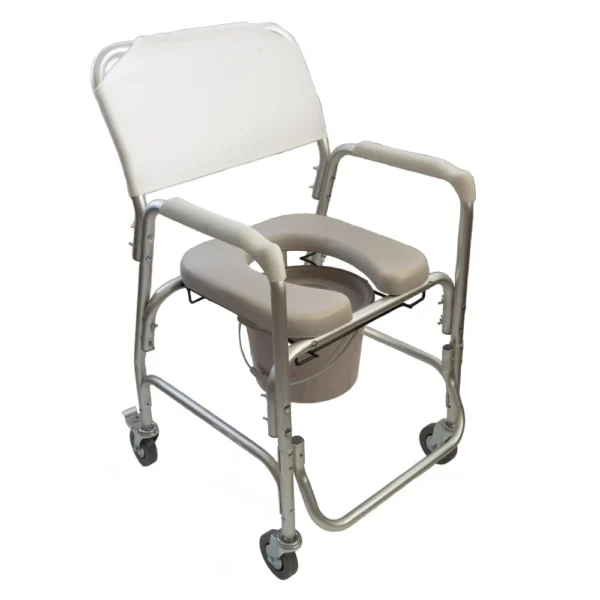 Silla con Inodoro de Aluminio con Ruedas